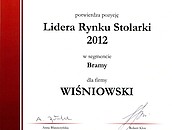 WIŚNIOWSKI - Lider Rynku Stolarki 2012