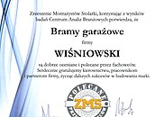 WIŚNIOWSKI - Dyplom Zrzeszenie Montażystów Stolarki