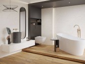 Biała łazienka z drewnem - 7 pomysłów na aranżacje z płytkami Opoczno zdj. 11